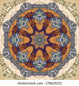 Beautiful vector circular background. Fractal image