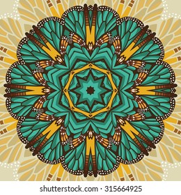 Beautiful vector circular background. Fractal image