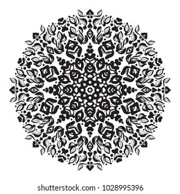 Beautiful vector circular ornament in ethnic style mandala. Can be used to print on the phone, to create a poster, tattoo, yoga Mat.

