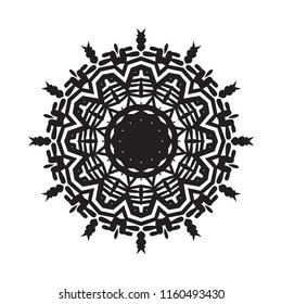 Beautiful vector circular ornament in ethnic style mandala. Can be used to print on the phone, to create a poster, tattoo, yoga Mat.
