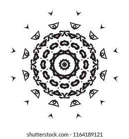 Beautiful vector circular ornament in ethnic style mandala. Can be used to print on the phone, to create a poster, tattoo, yoga Mat.