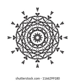 Beautiful vector circular ornament in ethnic style mandala. Can be used to print on the phone, to create a poster, tattoo, yoga Mat.
