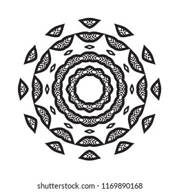 Beautiful vector circular ornament in ethnic style mandala. Can be used to print on the phone, to create a poster, tattoo, yoga Mat.