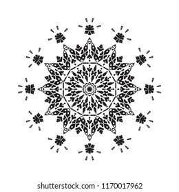 Beautiful vector circular ornament in ethnic style mandala. Can be used to print on the phone, to create a poster, tattoo, yoga Mat.