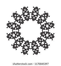 Beautiful vector circular ornament in ethnic style mandala. Can be used to print on the phone, to create a poster, tattoo, yoga Mat.