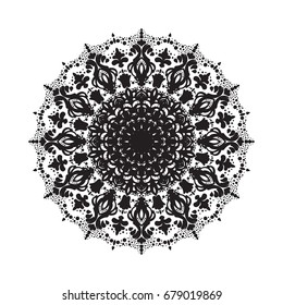 Beautiful vector circular ornament in ethnic style mandala. Can be used to print on the phone, to create a poster, tattoo, yoga Mat.