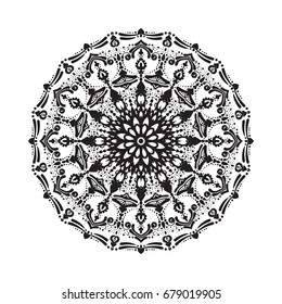 Beautiful vector circular ornament in ethnic style mandala. Can be used to print on the phone, to create a poster, tattoo, yoga Mat.