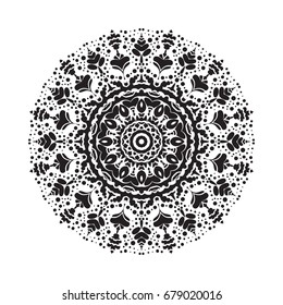 Beautiful vector circular ornament in ethnic style mandala. Can be used to print on the phone, to create a poster, tattoo, yoga Mat.
