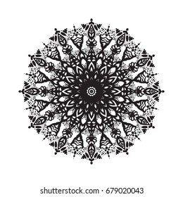 Beautiful vector circular ornament in ethnic style mandala. Can be used to print on the phone, to create a poster, tattoo, yoga Mat.