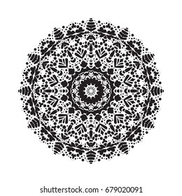 Beautiful vector circular ornament in ethnic style mandala. Can be used to print on the phone, to create a poster, tattoo, yoga Mat.