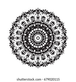 Beautiful vector circular ornament in ethnic style mandala. Can be used to print on the phone, to create a poster, tattoo, yoga Mat.