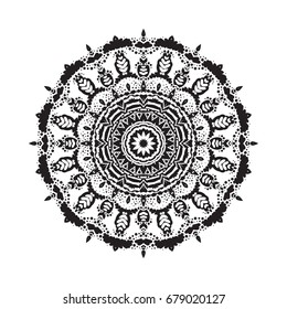 Beautiful vector circular ornament in ethnic style mandala. Can be used to print on the phone, to create a poster, tattoo, yoga Mat.
