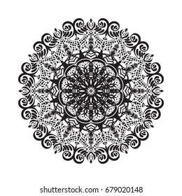 Beautiful vector circular ornament in ethnic style mandala. Can be used to print on the phone, to create a poster, tattoo, yoga Mat.