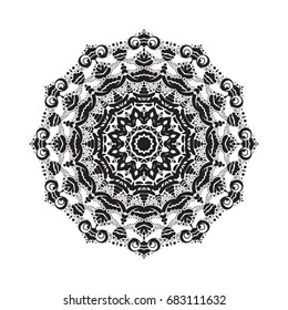 Beautiful vector circular ornament in ethnic style mandala. Can be used to print on the phone, to create a poster, tattoo, yoga Mat.