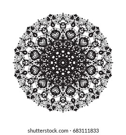 Beautiful vector circular ornament in ethnic style mandala. Can be used to print on the phone, to create a poster, tattoo, yoga Mat.