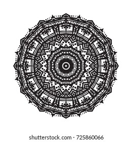 Beautiful vector circular ornament in ethnic style mandala. Can be used to print on the phone, to create a poster, tattoo, yoga Mat.