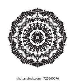 Beautiful vector circular ornament in ethnic style mandala. Can be used to print on the phone, to create a poster, tattoo, yoga Mat.