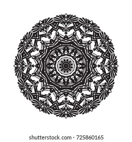 Beautiful vector circular ornament in ethnic style mandala. Can be used to print on the phone, to create a poster, tattoo, yoga Mat.