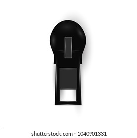 Beautiful vector closed and open zip detail, buckle. Fastens with a zipper.metal accessories on clothes.vector illustration.