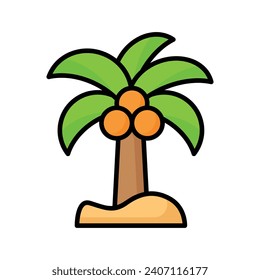 Beautiful vector of coconut tree in modern style, easy to use in web, mobile apps and all presentation projects