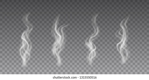 Beautiful vector collection of a flying smoke on transparent background.