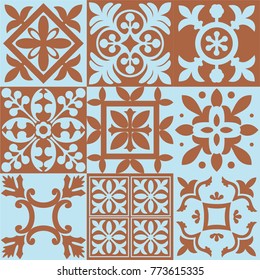 beautiful vector collection of seamless floral and geometrical patterns. great for tile, pottery woks, ceramic, textile, packaging, wrapping paper and other prints