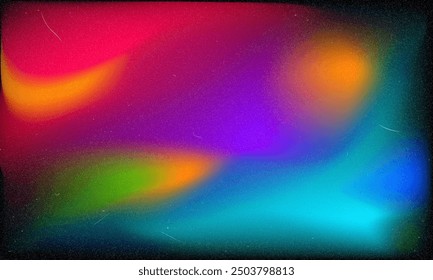 Beautiful Vector color gradient background with noise. Abstract pastel holographic blurred grainy gradient banner background texture Colorful digital grain soft noise effect Nostalgia, vintage, retro