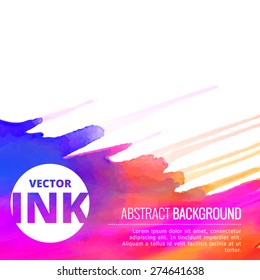 beautiful vector colorful ink splash design background