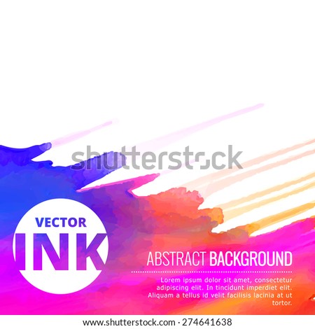 beautiful vector colorful ink splash design background