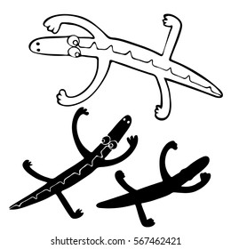 Beautiful vector with crocodile. Vector illustration with Funny hand drawn alligator
