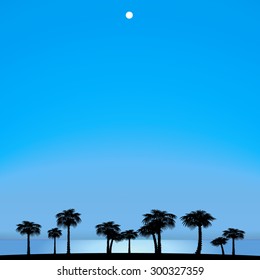 Beautiful vector day. Sea background.