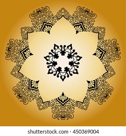 Beautiful vector desidn ornament. Ethnic Mandala. Henna tattoo style.

