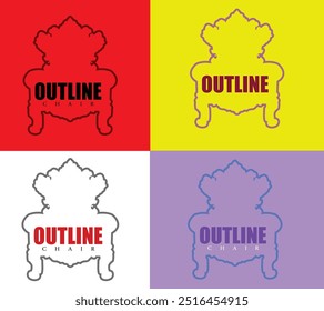 The beautiful vector design of chair outline. The four different colors are use in background how many color you want to use in this design the design will be beautiful after you see it.