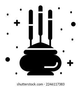 Beautiful vector design fragrance sticks inside the pot