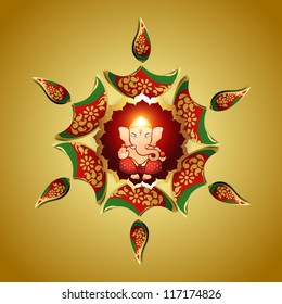beautiful vector design of indian god ganesha