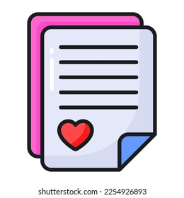 Beautiful vector design of love letter, valentine greetings