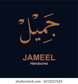 A beautiful vector design for the name of person "Jameel" in naskhi style. vector