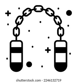 Schönes Vektordesign von nunchaku, Karate-Kampfkunst-Tool