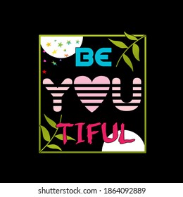 Beautiful vector design to print on t-shirts and covers, with black background and natural cool green leaves blend