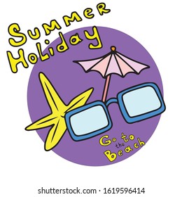 Beautiful vector design of summer, holiday travel for banners and postcards.