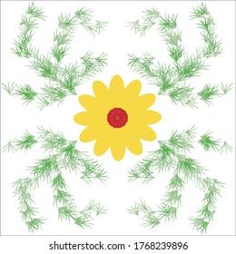 Beautiful vector design with yellow flower.