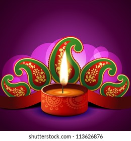 beautiful vector diwali diya background