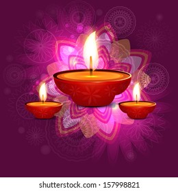 Beautiful vector diwali greeting card background design