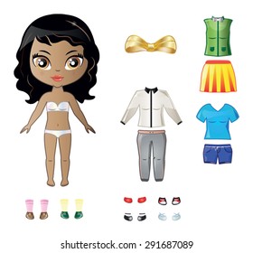 Beautiful Vector Dress Paper Doll Body Stock Vector (Royalty Free ...