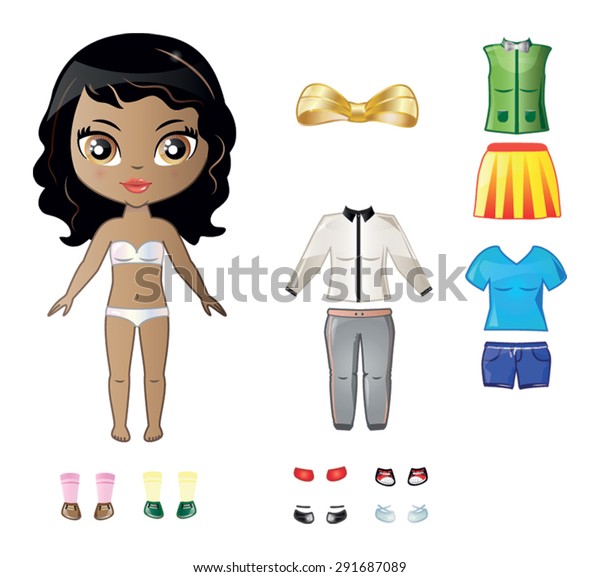 Beautiful Vector Dress Paper Doll Body Stock Vector (royalty Free 