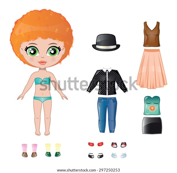 Beautiful Vector Dress Paper Doll Body Stock Vector (Royalty Free ...