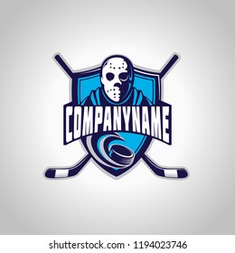 
beautiful vector emblem for hockey equipment shop