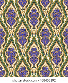 Beautiful vector ethnic seamless pattern. Vintage background. Mandala style. Repeat textile design elements. Hand drawn print. Cute texture with curls and swirls.