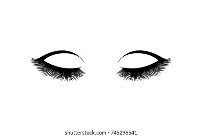 Beautiful vector eyelids and eyelashes