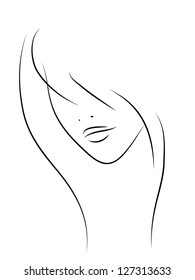 Beautiful vector face and hairstyle